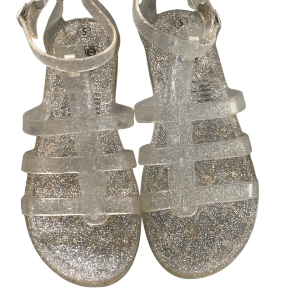 Zoē & Zac Clear Glitter Gladiator Jelly  Shoes